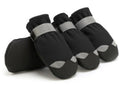 Black reflective winter dog boots, set of 4